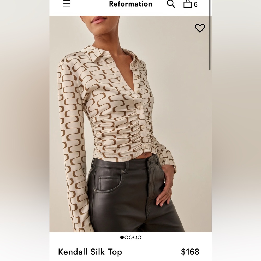 Reformation Kendall top size Xs worn once